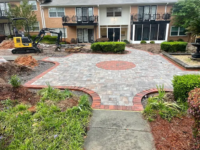 Commercial paver installation at a multi-family property